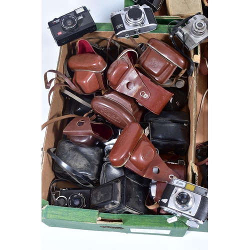 5 - THREE TRAYS CONTAINING BALDA, GOMZ, HALINA AND SOHO CAMERAS including Agiflex, Agimar, Baldina, Bald... 