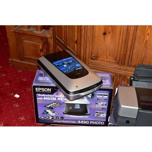 53 - AN EPSON STYLUS PHOTO 1290 PROFESSIONAL A3 PRINTER in box with spare cartridges, manual, disc and an... 