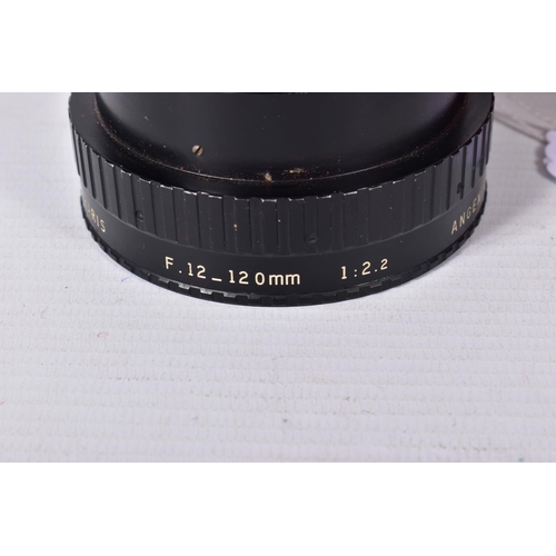 65 - A CASED P.ANGENIEUX TYPE 10x12B LENS 12-120mm f2.2 with both caps Condition is very good, the optics... 