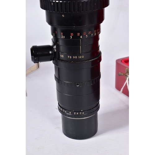 65 - A CASED P.ANGENIEUX TYPE 10x12B LENS 12-120mm f2.2 with both caps Condition is very good, the optics... 