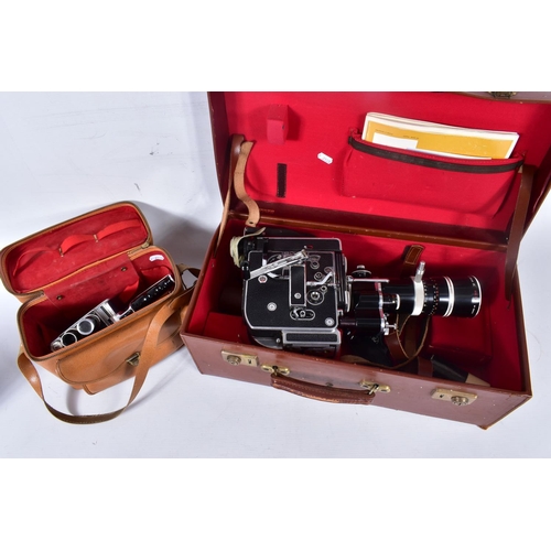 66 - A CASED BOLEX PAILLARD H16 REFLEX CINE CAMERA fitted with a Kern Vario-Switar 18-86mm f 2.5 lens. a ... 