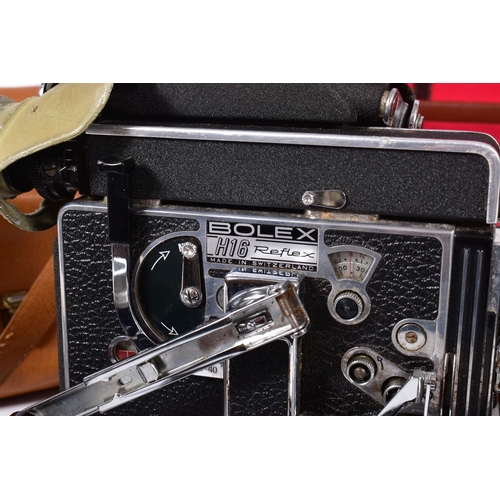 66 - A CASED BOLEX PAILLARD H16 REFLEX CINE CAMERA fitted with a Kern Vario-Switar 18-86mm f 2.5 lens. a ... 