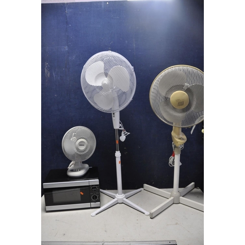 1061 - A COLLECTION OF FANS to include a Carlton breezy AIR16 pedestal fan, unbranded pedestal fan model No... 