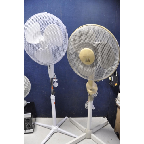 1061 - A COLLECTION OF FANS to include a Carlton breezy AIR16 pedestal fan, unbranded pedestal fan model No... 