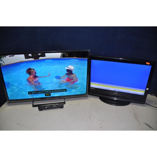 1068 - A PANASONIC TX-32FS500B 32in TV with remote along with E-motion W216/69G-GB with no remote (both PAT... 