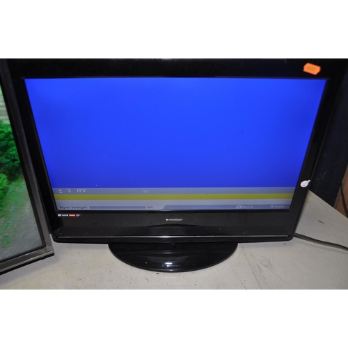 1068 - A PANASONIC TX-32FS500B 32in TV with remote along with E-motion W216/69G-GB with no remote (both PAT... 