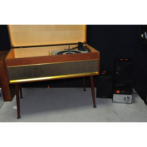 1097 - A CAROUSEL MUSIC CENTER with BSA turntable (PAT pass but not powering up) and a Sony CMT-S20B mini h... 