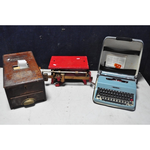 1103 - A VINTAGE G.H GLEDHILL AND SONS CASH REGISTER missing some parts (no key) along with a vintage cased... 