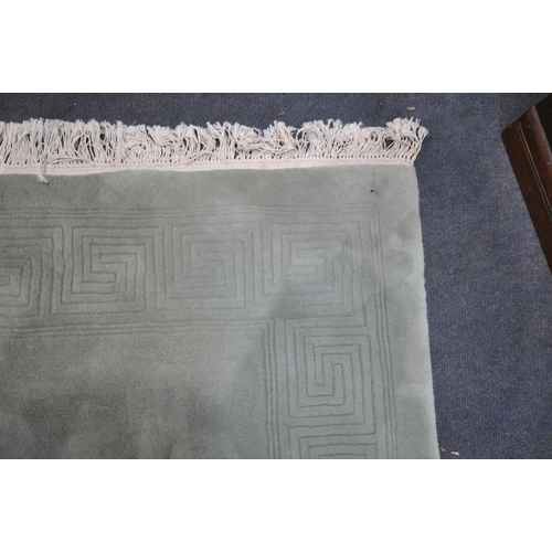 1309 - A G H FRITH LTD LARGE RECTANGULAR GREEN RUG, 305cm x 244cm (condition - in need of a clean)