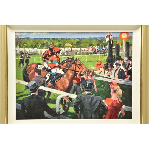 307 - SHERREE VALENTINE DAINES (BRITISH 1959) 'ASCOT RACE DAY III', a signed limited edition print depicti... 