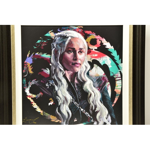 310 - ZINSKY (CONTEMPORARY) 'MOTHER OF DRAGONS' a portrait of Emilia Clarke as her Game of Thrones charact... 