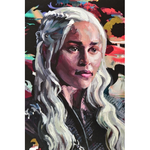 310 - ZINSKY (CONTEMPORARY) 'MOTHER OF DRAGONS' a portrait of Emilia Clarke as her Game of Thrones charact... 