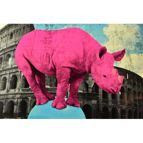 312 - LARS TUNEBO (SWEDEN 1962) 'THE MAIN ATTRACTION', an artist proof print depicting a Rhino balanced up... 