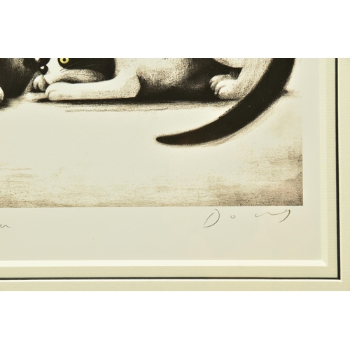 314 - DOUG HYDE (BRITISH 1972) 'CLOSE TO YOU', a signed limited edition print depicting a cat and dog nose... 