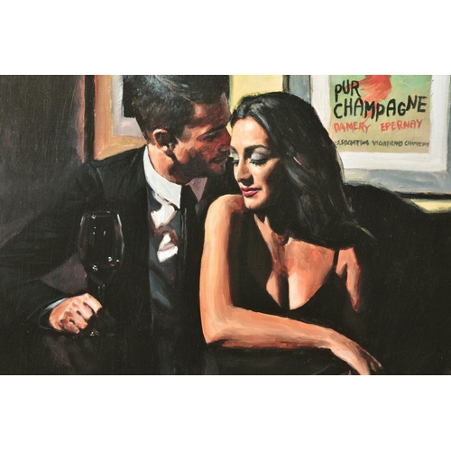 320 - FABIAN PEREZ (ARGENTINA 1967) 'PROPOSAL AT HOTEL DU VIN' male and female figures in a bar, signed li... 