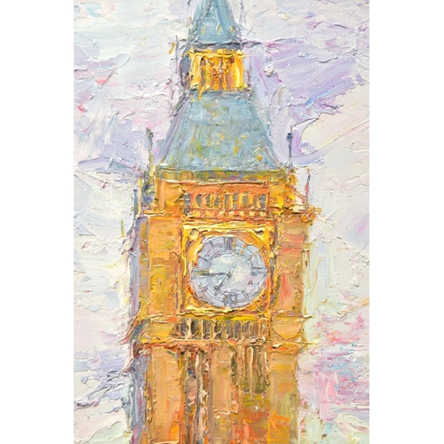 328 - LANA OKIRO (UKRAINE CONTEMPORARY) 'AFTER THE RAIN, WESTMINSTER', an impressionist style London citys... 