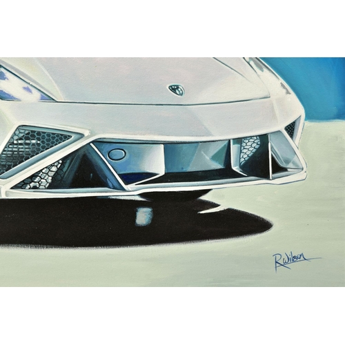 329 - ROZ WILSON (BRITISH 1960) 'LAMBORGHINI AVENTADOR', a study of the Italian supercar, signed bottom ri... 