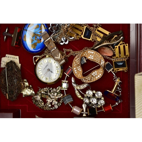 56 - A SELECTION OF SILVER WHITE METAL AND COSTUME JEWELLERY, to include a Norwegian Marius Hammer blue e... 