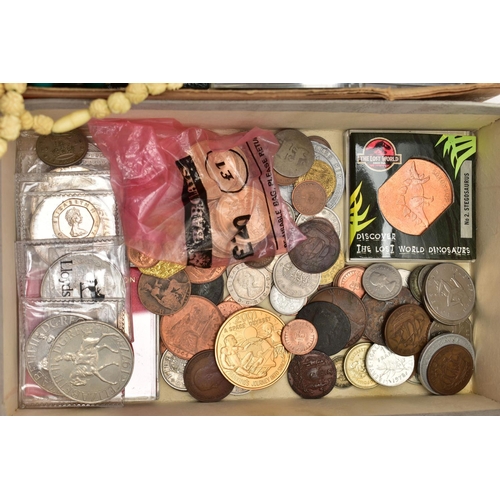 60 - A BOX OF ASSORTED ITEMS, to include various cufflinks, brooches, fruit knives, a ladies 'Rotary' qua... 