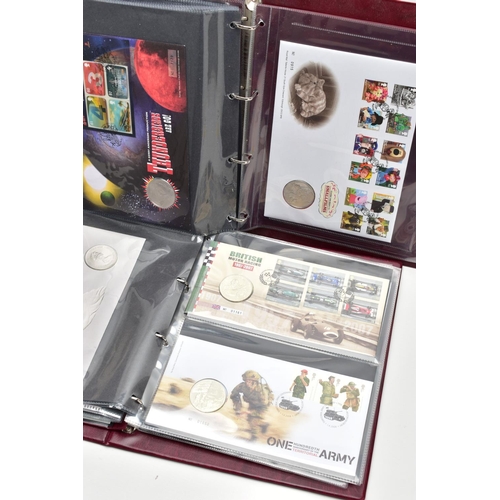 73 - TWO FOLDERS OF MEDALLION COIN COVERS, to include various commemorative packs such as Royal weddings ... 