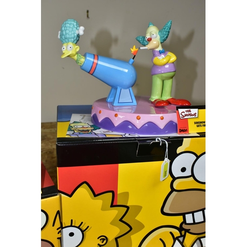 345 - THREE BOXED LIMITED EDITION COALPORT CHARACTERS 'THE SIMPSONS' FIGURE GROUPS, comprising two 'Side S... 