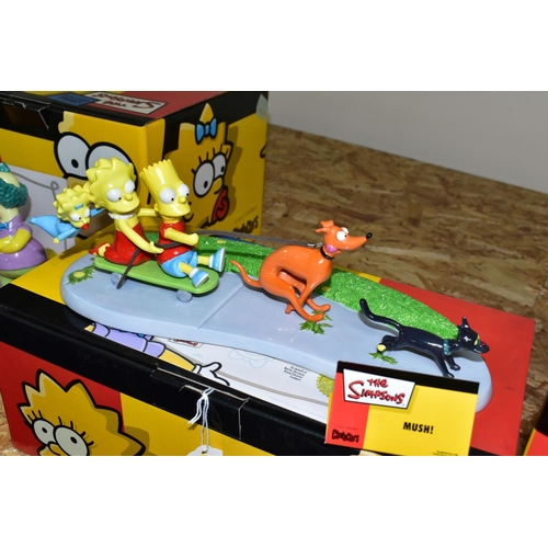 345 - THREE BOXED LIMITED EDITION COALPORT CHARACTERS 'THE SIMPSONS' FIGURE GROUPS, comprising two 'Side S... 