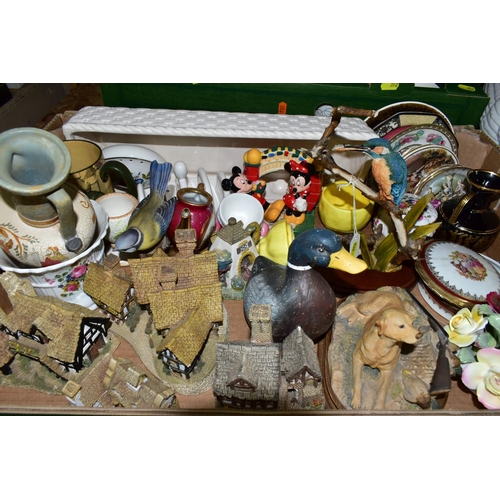 352 - FIVE BOXES AND LOOSE CERAMICS, GLASS, LAMPS AND SUNDRIES, including badly damaged Royal Doulton 'Top... 