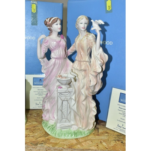 356 - TWO BOXED WEDGWOOD BONE CHINA LIMITED EDITION FIGURE GROUPS FROM THE CLASSICAL COLLECTION, 'Adoratio... 