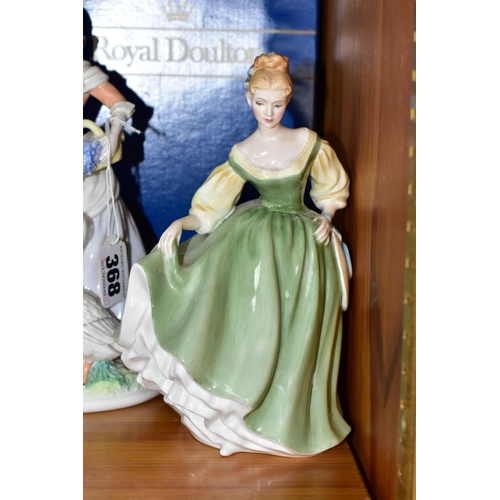 368 - THREE ROYAL DOULTON LADY FIGURES AND TWO OTHER FIGURINES, comprising 'La Sylphide' HN2138, 'Fair Lad... 