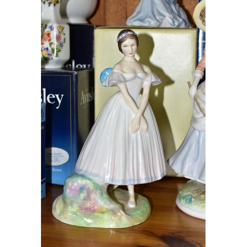 368 - THREE ROYAL DOULTON LADY FIGURES AND TWO OTHER FIGURINES, comprising 'La Sylphide' HN2138, 'Fair Lad... 