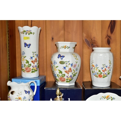 369 - A COLLECTION OF BOXED AND LOOSE AYNSLEY GIFTWARE, MOSTLY COTTAGE GARDEN PATTERN, including a rectang... 