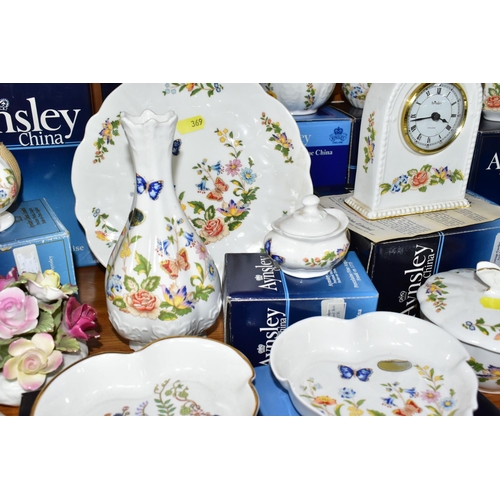 369 - A COLLECTION OF BOXED AND LOOSE AYNSLEY GIFTWARE, MOSTLY COTTAGE GARDEN PATTERN, including a rectang... 