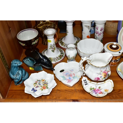 372 - A COLLECTION OF DECORATIVE PLATES, GIFTWARES, ETC, including two Royal Doulton 'Home Waters' series ... 