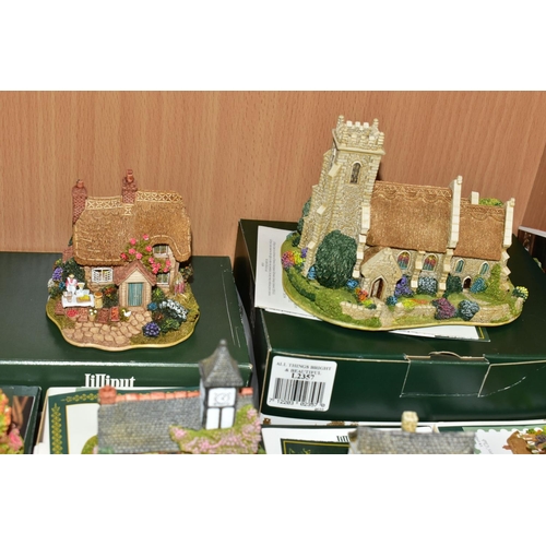 383 - NINE BOXED LILLIPUT LANE BUILDINGS AND NINE OTHERS UNBOXED, the boxed comprising British Collection ... 