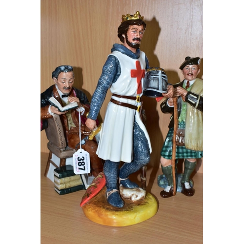 387 - THREE ROYAL DOULTON MALE FIGURES, comprising 'The Professor' HN2281, 'The Laird' HN2361 and a badly ... 