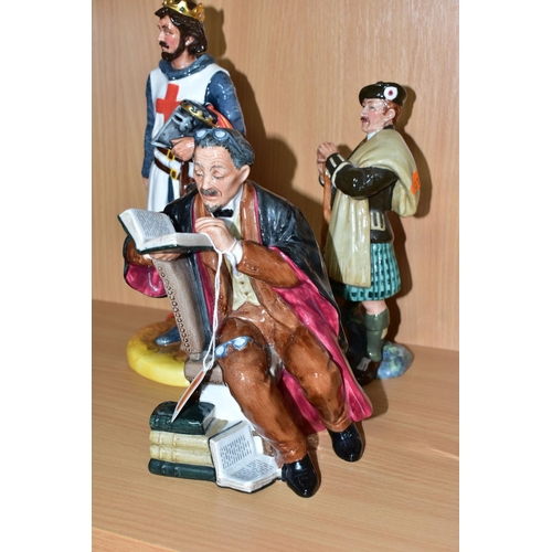 387 - THREE ROYAL DOULTON MALE FIGURES, comprising 'The Professor' HN2281, 'The Laird' HN2361 and a badly ... 