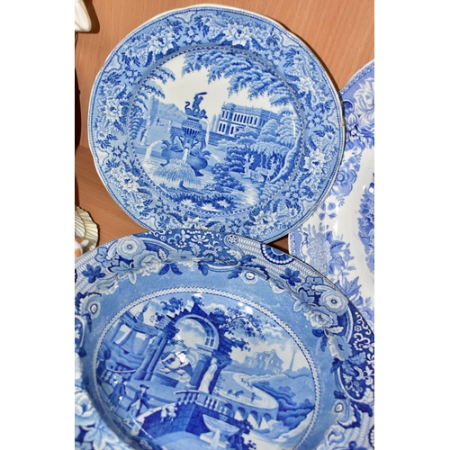 389 - A COPELAND & GARRETT (LATE SPODE) BLUE AND WHITE PLATE PRINTED IN THE AESOP'S FABLES SERIES 'THE FOX... 