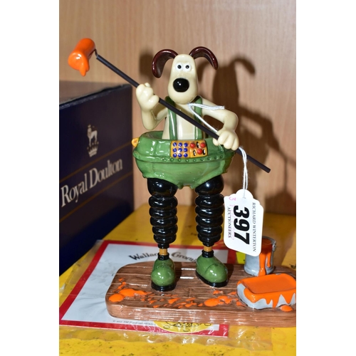 397 - THREE BOXED COALPORT CHARACTERS WALLACE & GROMIT FIGURES, comprising a limited edition 'The Wrong Tr... 