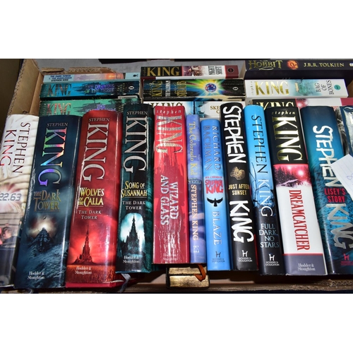 464 - FIVE BOXES OF ASSORTED BOOKS & MAGAZINES, approximately sixty books including a collection of hardba... 