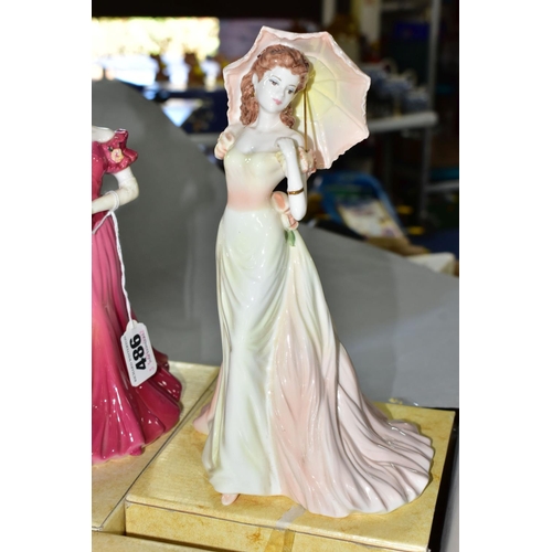 486 - FOUR BOXED COALPORT LADIES OF FASHION FIGURINES, comprising Joan, Sue Figurine of the Year 1998 with... 