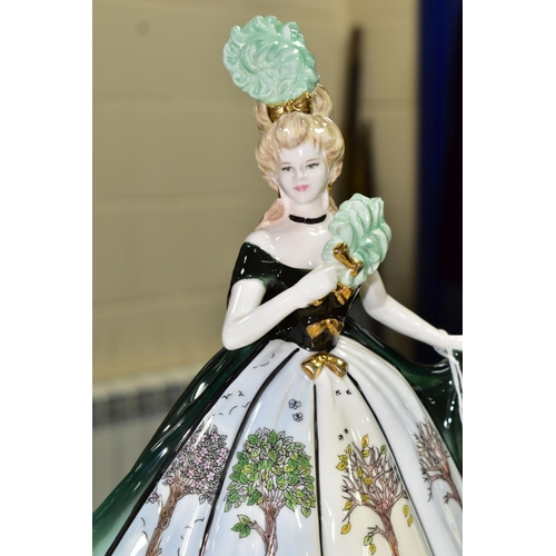 496 - A COALPORT FOUR SEASONS FIGURE, one of a collection of five guests at an 18th Century Ball, designed... 