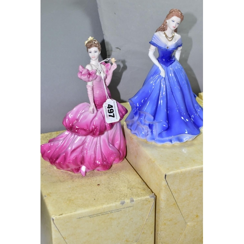 497 - FOUR BOXED COALPORT 'LADIES OF FASHION' FIGURINES, comprising 'Vivien' modelled by Jenny Oliver 1988... 