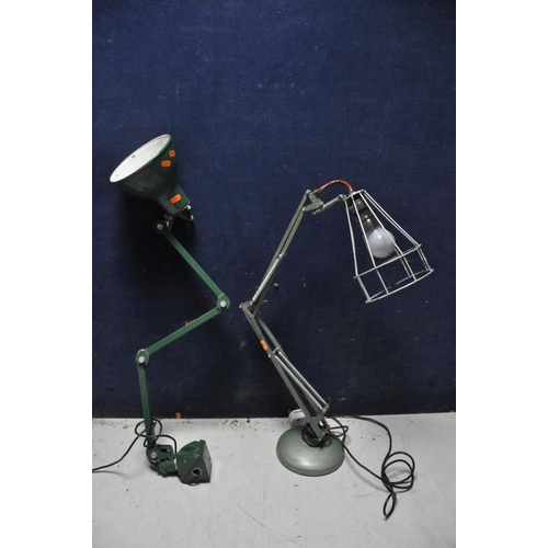 1062 - TWO ANGLEPOISE LAMPS comprising a E.D.L three arm industrial machinist lamp along with a vintage sta... 