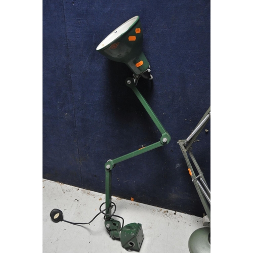 1062 - TWO ANGLEPOISE LAMPS comprising a E.D.L three arm industrial machinist lamp along with a vintage sta... 