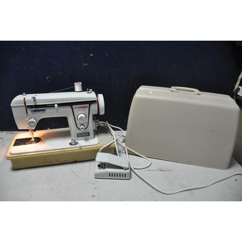 1065 - A NEW HOME DELUXE 543210 SEWING MACHINE (PAT pass and working) and a small tubular frame children's ... 