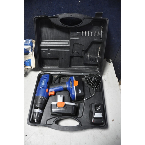 1066 - A DRAPER CDH145V2 CORDLESS DRILL in original case with two battery's and charger along with a Draper... 