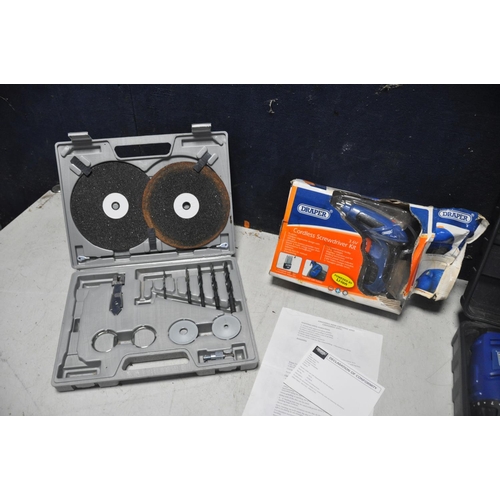 1066 - A DRAPER CDH145V2 CORDLESS DRILL in original case with two battery's and charger along with a Draper... 