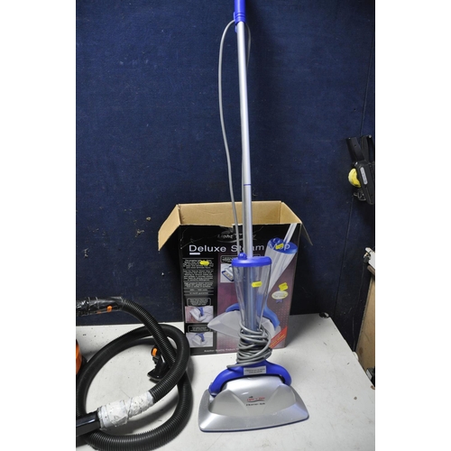 1082 - A VAX 121 VACUUM CLEANER missing pole along with a Home-Tek steam mop (both PAT pass and working)