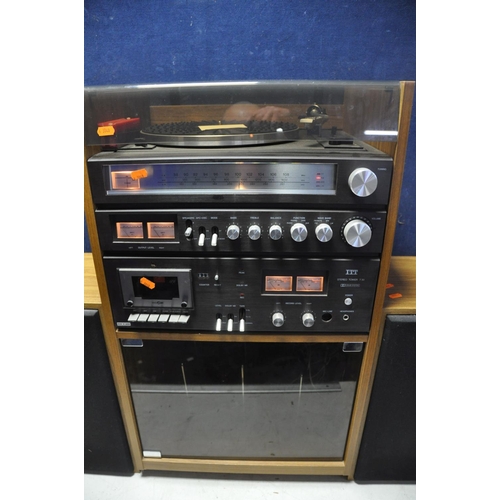 1085 - A ITT T30 STEREO TOWER with speakers inside wooden cabinet (PAT pass and working)