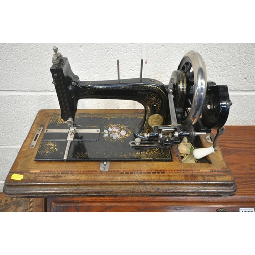 1265 - A OLD CHARM OAK LINENFOLD FALL FRONT BUREAU, with fitted interior, and four long drawers, width 75cm... 